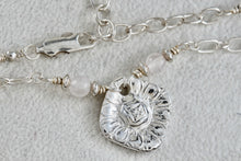 Load image into Gallery viewer, Sterling Silver Dog Paw Square Flower Pendant Moonstone Accent Bead Necklace