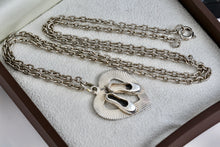 Load image into Gallery viewer, Sterling Silver Heart & Shoes Charm Pendant w/ 24" Stainless Steel Chain