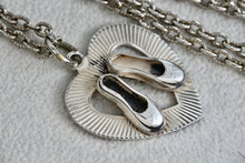 Load image into Gallery viewer, Sterling Silver Heart & Shoes Charm Pendant w/ 24" Stainless Steel Chain