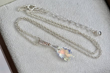 Load image into Gallery viewer, Sterling Silver Crystal Class Teardrop Pendant Necklace