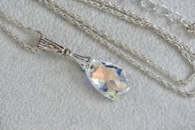 Load image into Gallery viewer, Sterling Silver Crystal Class Teardrop Pendant Necklace