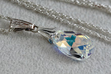 Load image into Gallery viewer, Sterling Silver Crystal Class Teardrop Pendant Necklace