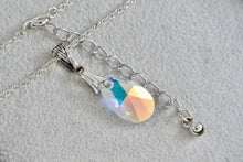 Load image into Gallery viewer, Sterling Silver Crystal Class Teardrop Pendant Necklace