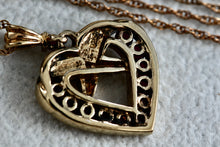 Load image into Gallery viewer, Vermeil Sterling Silver Red Garnet Love Heart Pendant Vintage 18" Chain Necklace