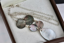 Load image into Gallery viewer, Sterling Silver 5 Abalone Shell Choker Collar Necklace