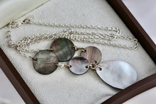 Load image into Gallery viewer, Sterling Silver 5 Abalone Shell Choker Collar Necklace