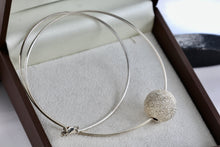 Load image into Gallery viewer, Sterling Silver Disco Ball Slider Pendant Wire Snake Chain 18" Necklace