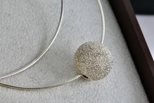 Load image into Gallery viewer, Sterling Silver Disco Ball Slider Pendant Wire Snake Chain 18" Necklace