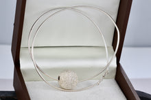 Load image into Gallery viewer, Sterling Silver Disco Ball Slider Pendant Wire Snake Chain 18" Necklace