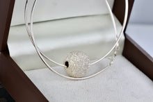 Load image into Gallery viewer, Sterling Silver Disco Ball Slider Pendant Wire Snake Chain 18" Necklace