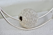 Load image into Gallery viewer, Sterling Silver Disco Ball Slider Pendant Wire Snake Chain 18" Necklace