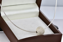 Load image into Gallery viewer, Sterling Silver Disco Ball Slider Pendant Wire Snake Chain 18" Necklace