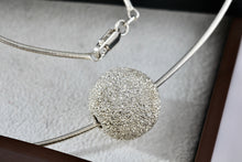 Load image into Gallery viewer, Sterling Silver Disco Ball Slider Pendant Wire Snake Chain 18" Necklace