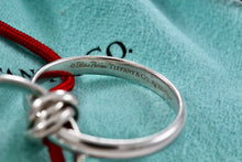 Load image into Gallery viewer, Tiffany & Co. Paloma Picasso Silver Small Melody Ring Pendant Red Silk Cord Necklace