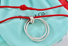 Load image into Gallery viewer, Tiffany & Co. Paloma Picasso Silver Small Melody Ring Pendant Red Silk Cord Necklace