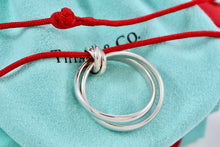 Load image into Gallery viewer, Tiffany & Co. Paloma Picasso Silver Small Melody Ring Pendant Red Silk Cord Necklace