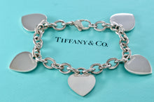 Load image into Gallery viewer, Tiffany & Co. Silver 5 Heart Interlocking Link LARGE 8.5" Bracelet CUSTOMIZATION