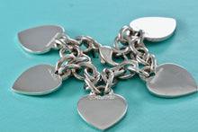 Load image into Gallery viewer, Tiffany & Co. Silver 5 Heart Interlocking Link LARGE 8.5" Bracelet CUSTOMIZATION