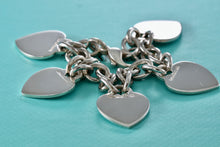 Load image into Gallery viewer, Tiffany & Co. Silver 5 Heart Interlocking Link LARGE 8.5" Bracelet CUSTOMIZATION