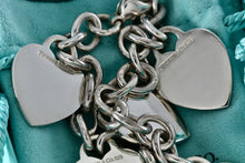 Load image into Gallery viewer, Tiffany & Co. Silver 5 Heart Interlocking Link LARGE 8.5" Bracelet CUSTOMIZATION