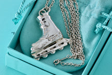 Load image into Gallery viewer, Tiffany & Co. Very Heavy Silver Roller Blade Skate Pendant 24" Thick Chain Necklace