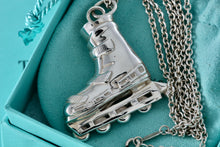 Load image into Gallery viewer, Tiffany & Co. Very Heavy Silver Roller Blade Skate Pendant 24" Thick Chain Necklace