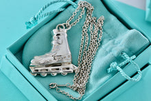 Load image into Gallery viewer, Tiffany & Co. Very Heavy Silver Roller Blade Skate Pendant 24" Thick Chain Necklace