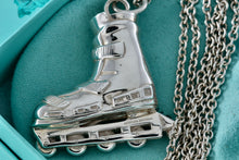 Load image into Gallery viewer, Tiffany & Co. Very Heavy Silver Roller Blade Skate Pendant 24" Thick Chain Necklace