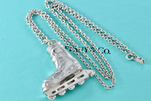 Load image into Gallery viewer, Tiffany & Co. Very Heavy Silver Roller Blade Skate Pendant 24" Thick Chain Necklace