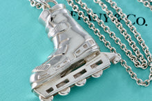 Load image into Gallery viewer, Tiffany & Co. Very Heavy Silver Roller Blade Skate Pendant 24" Thick Chain Necklace