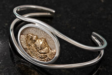 Load image into Gallery viewer, Sterling Silver 14Kt. Gold Rocky Mountain Cuff Bracelet