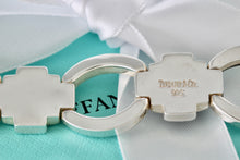 Load image into Gallery viewer, Tiffany & Co. Silver Vintage Red Green Enamel Checkered Link Heavy 7.25" Bracelet