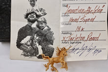 Load image into Gallery viewer, Dan Levin 1979 Handmade "Guardian of the Glen" Pegasus Unicorn Horse 18Kt. Gold Pendant