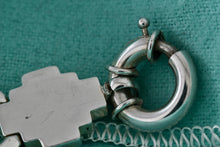 Load image into Gallery viewer, Tiffany & Co. Silver Vintage Red Green Enamel Checkered Link Heavy 7.25" Bracelet