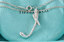 Load image into Gallery viewer, Tiffany & Co. Elsa Peretti Silver Alphabet XL Letter "T" Pendant 18" Necklace
