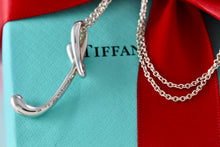 Load image into Gallery viewer, Tiffany & Co. Elsa Peretti Silver Alphabet XL Letter "T" Pendant 18" Necklace