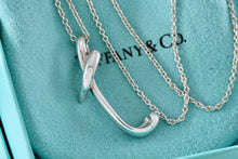 Load image into Gallery viewer, Tiffany & Co. Elsa Peretti Silver Alphabet XL Letter "T" Pendant 18" Necklace