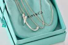 Load image into Gallery viewer, Tiffany & Co. Elsa Peretti Silver Alphabet XL Letter "T" Pendant 18" Necklace
