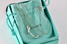 Load image into Gallery viewer, Tiffany & Co. Elsa Peretti Silver Alphabet XL Letter "T" Pendant 18" Necklace