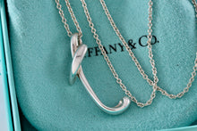 Load image into Gallery viewer, Tiffany & Co. Elsa Peretti Silver Alphabet XL Letter "T" Pendant 18" Necklace