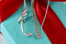 Load image into Gallery viewer, Tiffany & Co. Elsa Peretti Silver Alphabet XL Letter "T" Pendant 18" Necklace