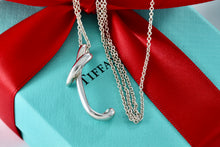 Load image into Gallery viewer, Tiffany & Co. Elsa Peretti Silver Alphabet XL Letter "T" Pendant 18" Necklace