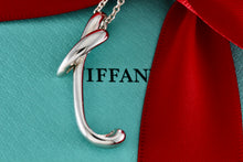 Load image into Gallery viewer, Tiffany & Co. Elsa Peretti Silver Alphabet XL Letter "T" Pendant 18" Necklace