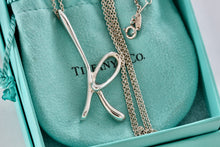 Load image into Gallery viewer, Tiffany & Co. Elsa Peretti Silver Alphabet XXL HUGE Letter "K" Pendant 31" Necklace