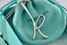 Load image into Gallery viewer, Tiffany & Co. Elsa Peretti Silver Alphabet XXL HUGE Letter "K" Pendant 31" Necklace