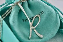 Load image into Gallery viewer, Tiffany & Co. Elsa Peretti Silver Alphabet XXL HUGE Letter "K" Pendant 31" Necklace