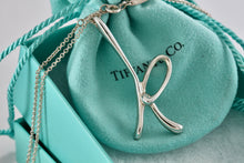 Load image into Gallery viewer, Tiffany & Co. Elsa Peretti Silver Alphabet XXL HUGE Letter "K" Pendant 31" Necklace