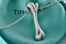 Load image into Gallery viewer, Tiffany & Co. Elsa Peretti Silver Large Dog Bone Pendant 16" Thick Chain Necklace