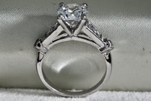 Load image into Gallery viewer, Rhodium Plated Large CZ Round Cut Stone Engagement Ring Size 6