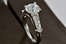 Load image into Gallery viewer, Rhodium Plated Large CZ Round Cut Stone Engagement Ring Size 6